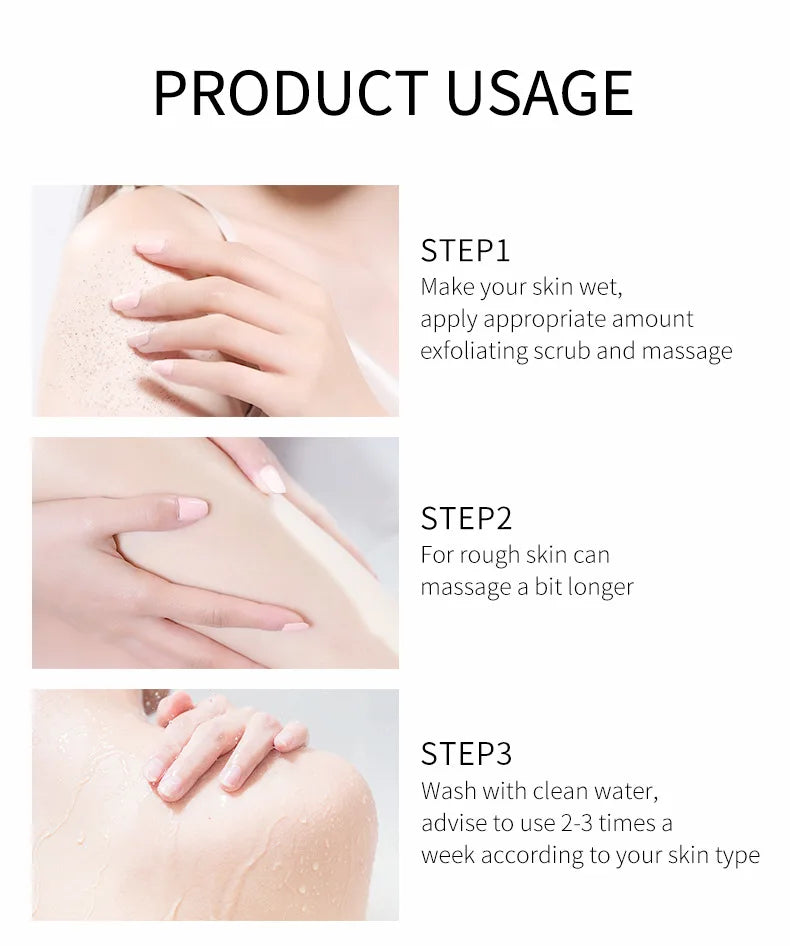 Shea Butter Exfoliating Scrub Cream Face Body Deep Pores Avocado Smooth Treatment Cleansing Wash Peach Acne Face Whitening