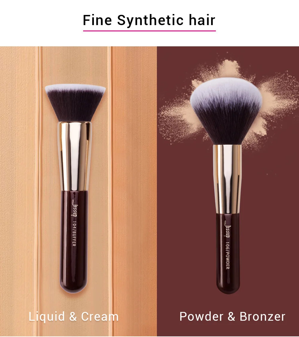 Jessup Makeup Brushes Set Professional Natural-Synthetic Hair Makeup Brush Foundation Powder Contour Eyeshadow 15-25pcs