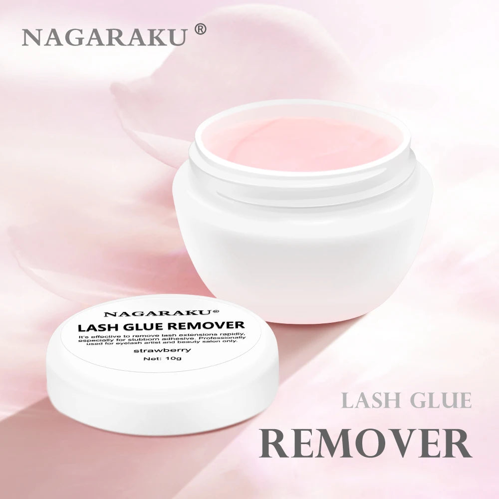 NAGARAKU Fast Remove Safe Eyelashes Glue Remover Eyelash Extension Remover Non-irritating Makeup Tool Lemon Strawberry Flavor