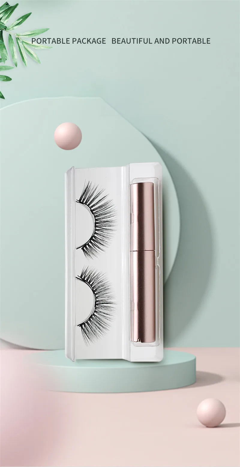 3D Magnetic Eyelashes Set Waterproof Lasting Naturally Magnetic Eyeliner Magnet Eyelashes Makeup Extension False Eyelashes Kit