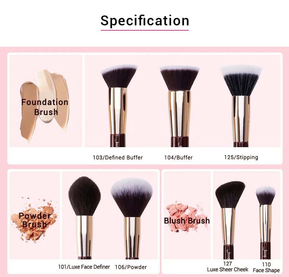 Jessup Makeup Brushes Set Professional Natural-Synthetic Hair Makeup Brush Foundation Powder Contour Eyeshadow 15-25pcs