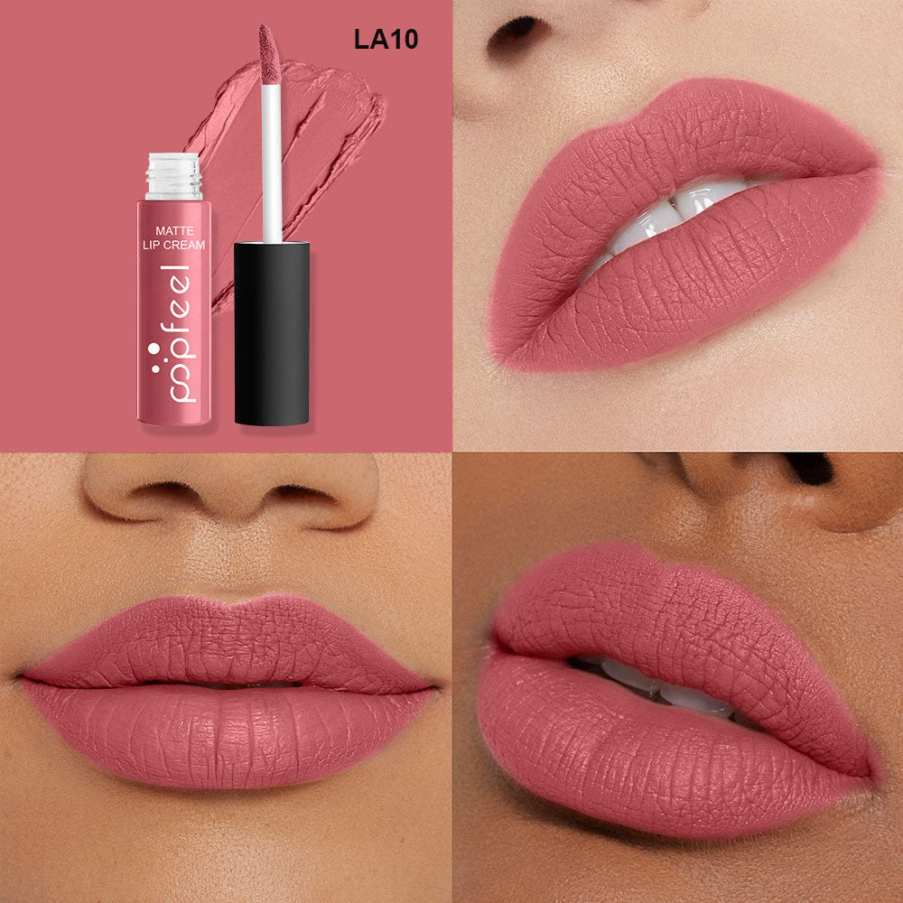 New 12 Color Liquid Waterproof Elegant Matte Smooth Lipstick Lip Stick Lipgloss Long Lasting Sexy Nude Lip Gloss P128#