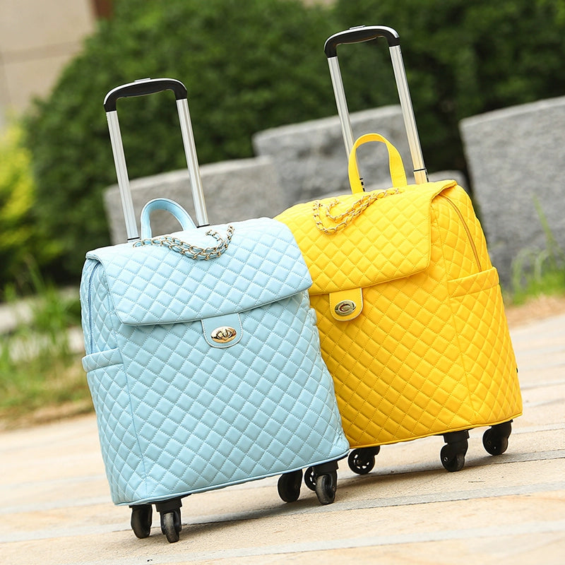 2020 New travel rolling bag for women PU baggage bag Women Wheeled Luggage bag Cabin Trolley Bag on wheels Trolley Suitcase