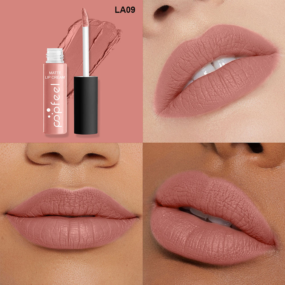 New 12 Color Liquid Waterproof Elegant Matte Smooth Lipstick Lip Stick Lipgloss Long Lasting Sexy Nude Lip Gloss P128#