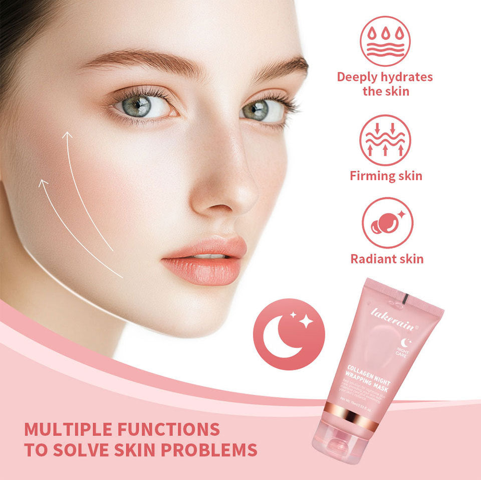 Collagen Wrapped Night Mask,Moisturizing Firming,Deeply Hydrates Reduces Skin Texture,Night Care Mask Ideal for Use Before Bed