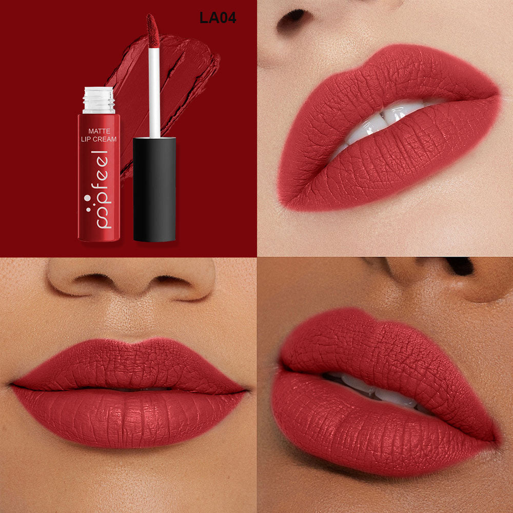 New 12 Color Liquid Waterproof Elegant Matte Smooth Lipstick Lip Stick Lipgloss Long Lasting Sexy Nude Lip Gloss P128#