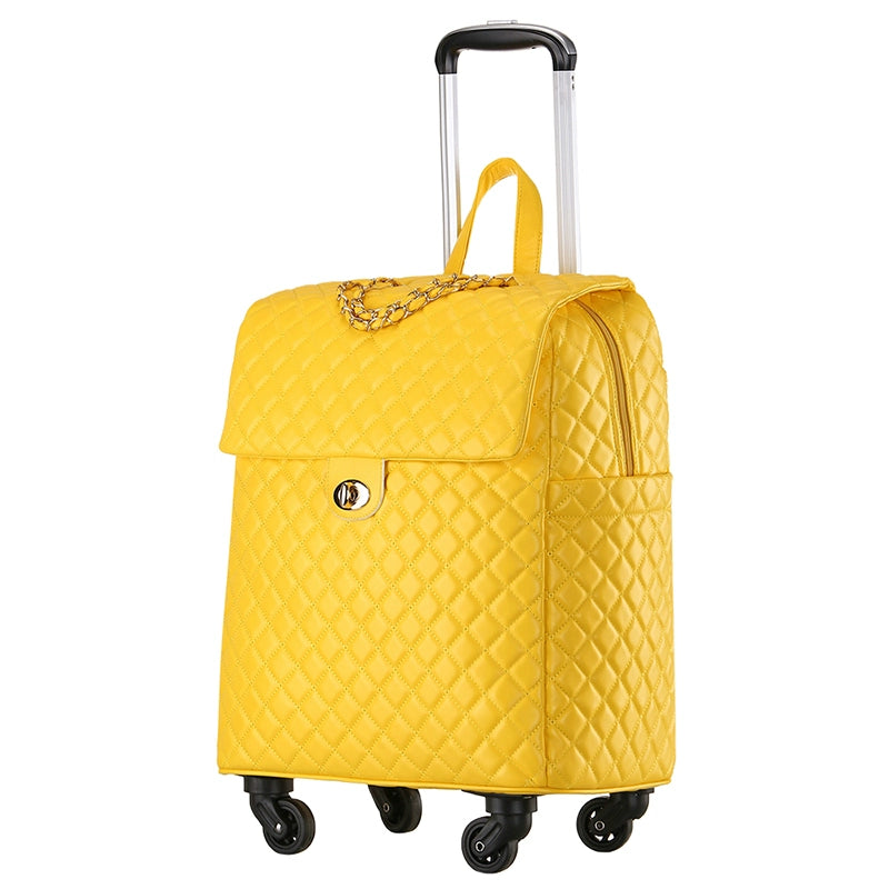 2020 New travel rolling bag for women PU baggage bag Women Wheeled Luggage bag Cabin Trolley Bag on wheels Trolley Suitcase