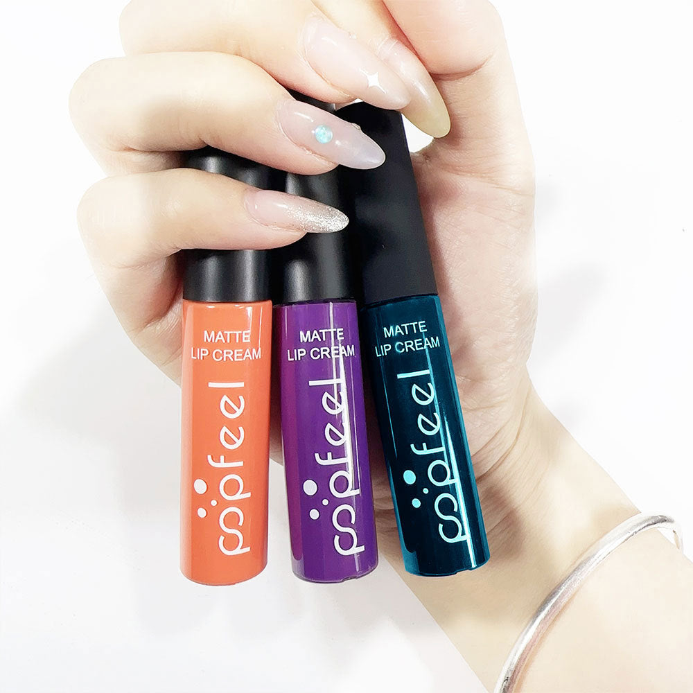 New 12 Color Liquid Waterproof Elegant Matte Smooth Lipstick Lip Stick Lipgloss Long Lasting Sexy Nude Lip Gloss P128#