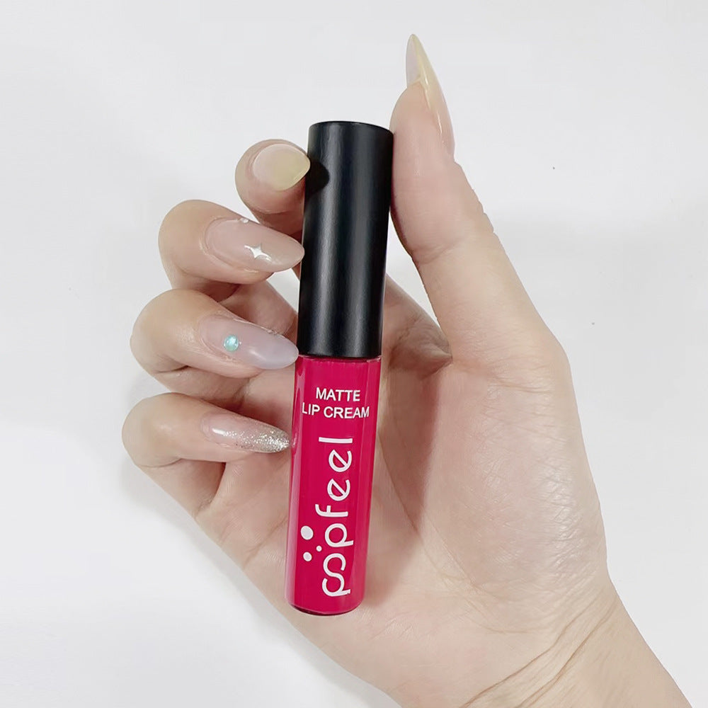 New 12 Color Liquid Waterproof Elegant Matte Smooth Lipstick Lip Stick Lipgloss Long Lasting Sexy Nude Lip Gloss P128#