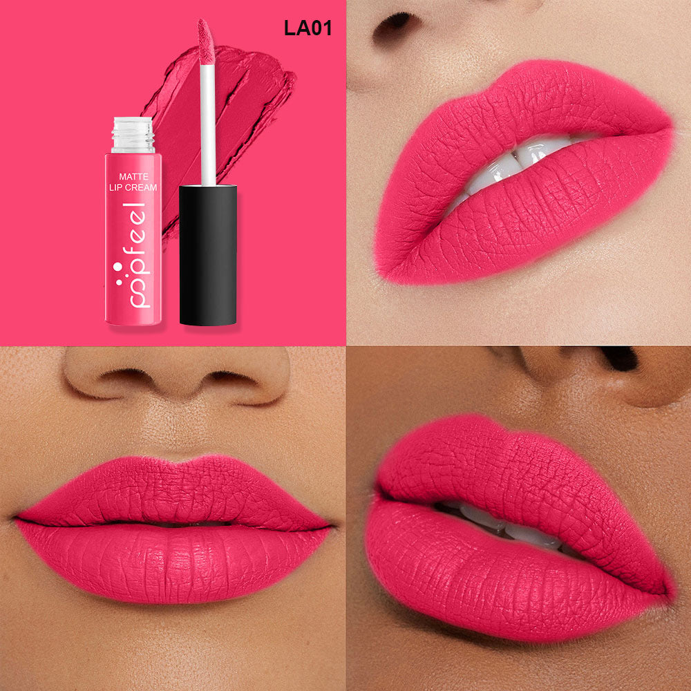 New 12 Color Liquid Waterproof Elegant Matte Smooth Lipstick Lip Stick Lipgloss Long Lasting Sexy Nude Lip Gloss P128#