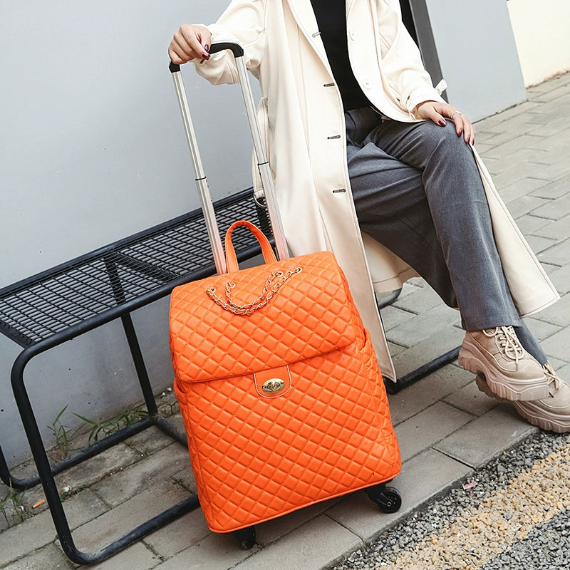 2020 New travel rolling bag for women PU baggage bag Women Wheeled Luggage bag Cabin Trolley Bag on wheels Trolley Suitcase