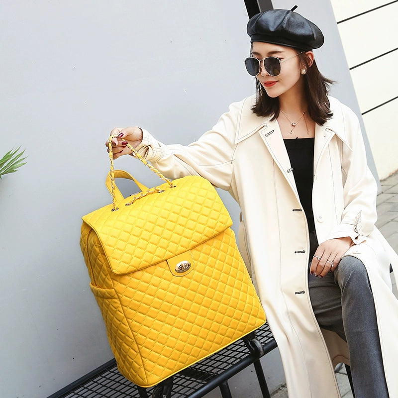 2020 New travel rolling bag for women PU baggage bag Women Wheeled Luggage bag Cabin Trolley Bag on wheels Trolley Suitcase