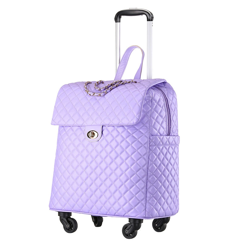 2020 New travel rolling bag for women PU baggage bag Women Wheeled Luggage bag Cabin Trolley Bag on wheels Trolley Suitcase