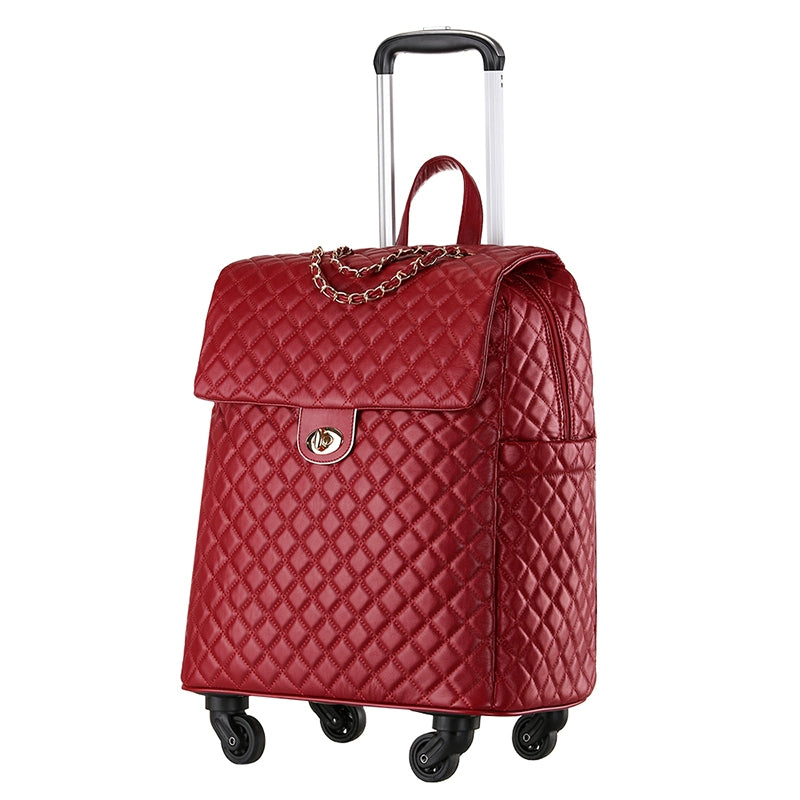 2020 New travel rolling bag for women PU baggage bag Women Wheeled Luggage bag Cabin Trolley Bag on wheels Trolley Suitcase