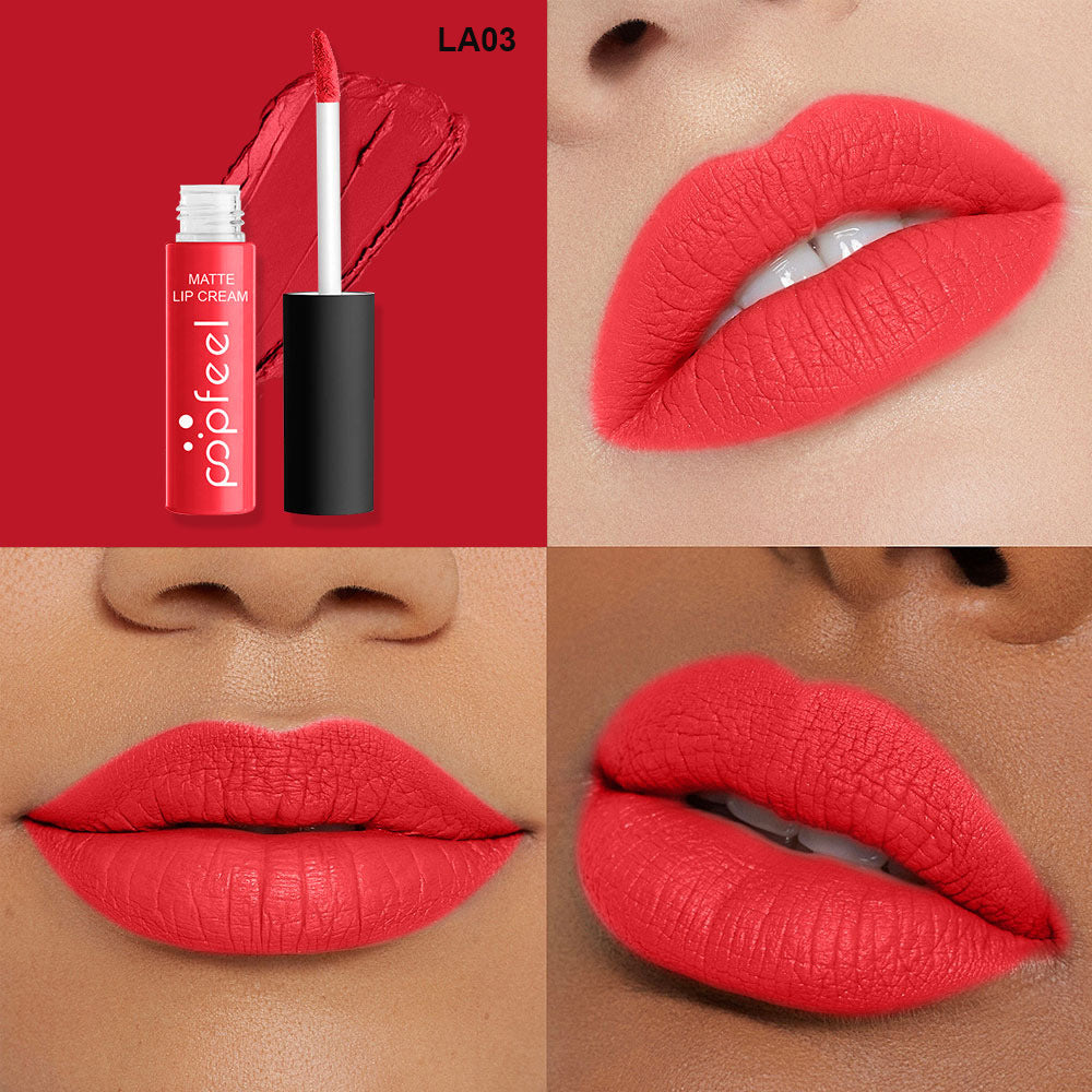 New 12 Color Liquid Waterproof Elegant Matte Smooth Lipstick Lip Stick Lipgloss Long Lasting Sexy Nude Lip Gloss P128#