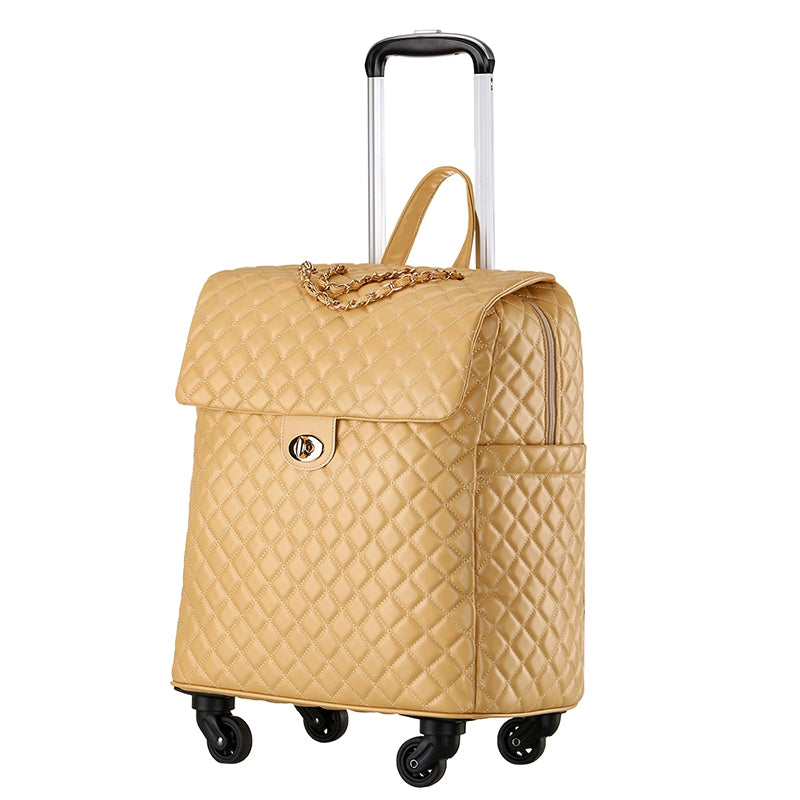 2020 New travel rolling bag for women PU baggage bag Women Wheeled Luggage bag Cabin Trolley Bag on wheels Trolley Suitcase
