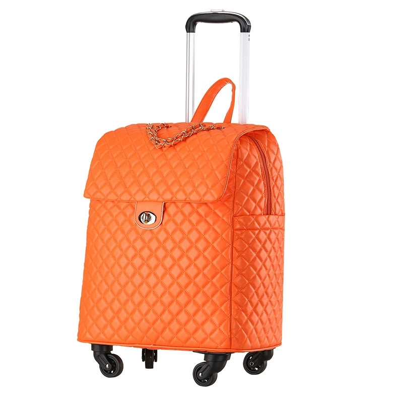 2020 New travel rolling bag for women PU baggage bag Women Wheeled Luggage bag Cabin Trolley Bag on wheels Trolley Suitcase