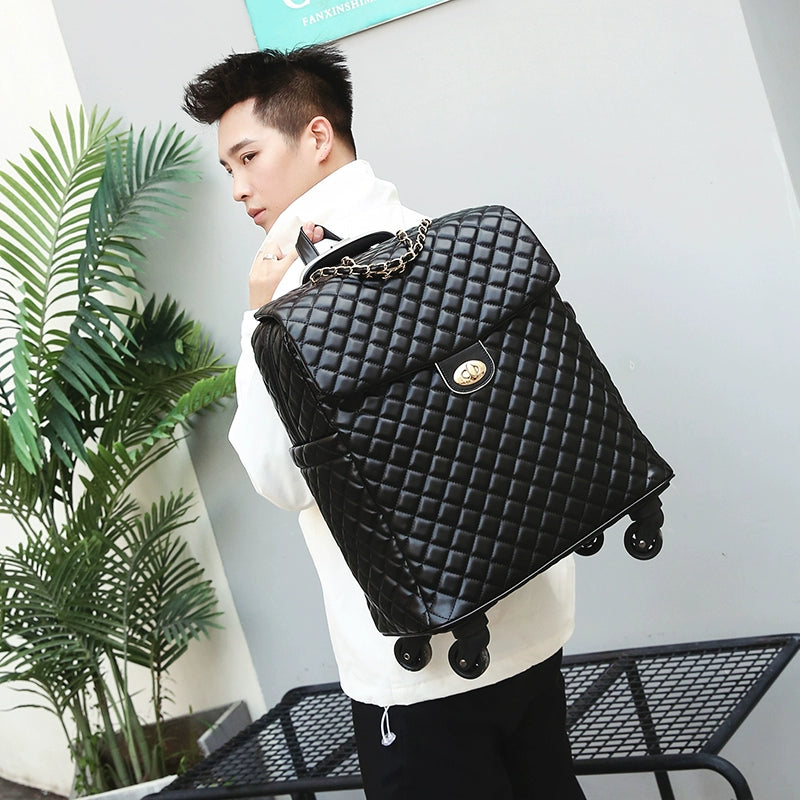 2020 New travel rolling bag for women PU baggage bag Women Wheeled Luggage bag Cabin Trolley Bag on wheels Trolley Suitcase