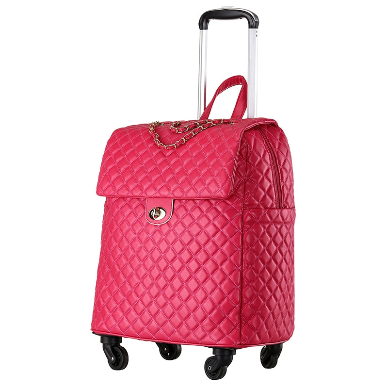 2020 New travel rolling bag for women PU baggage bag Women Wheeled Luggage bag Cabin Trolley Bag on wheels Trolley Suitcase