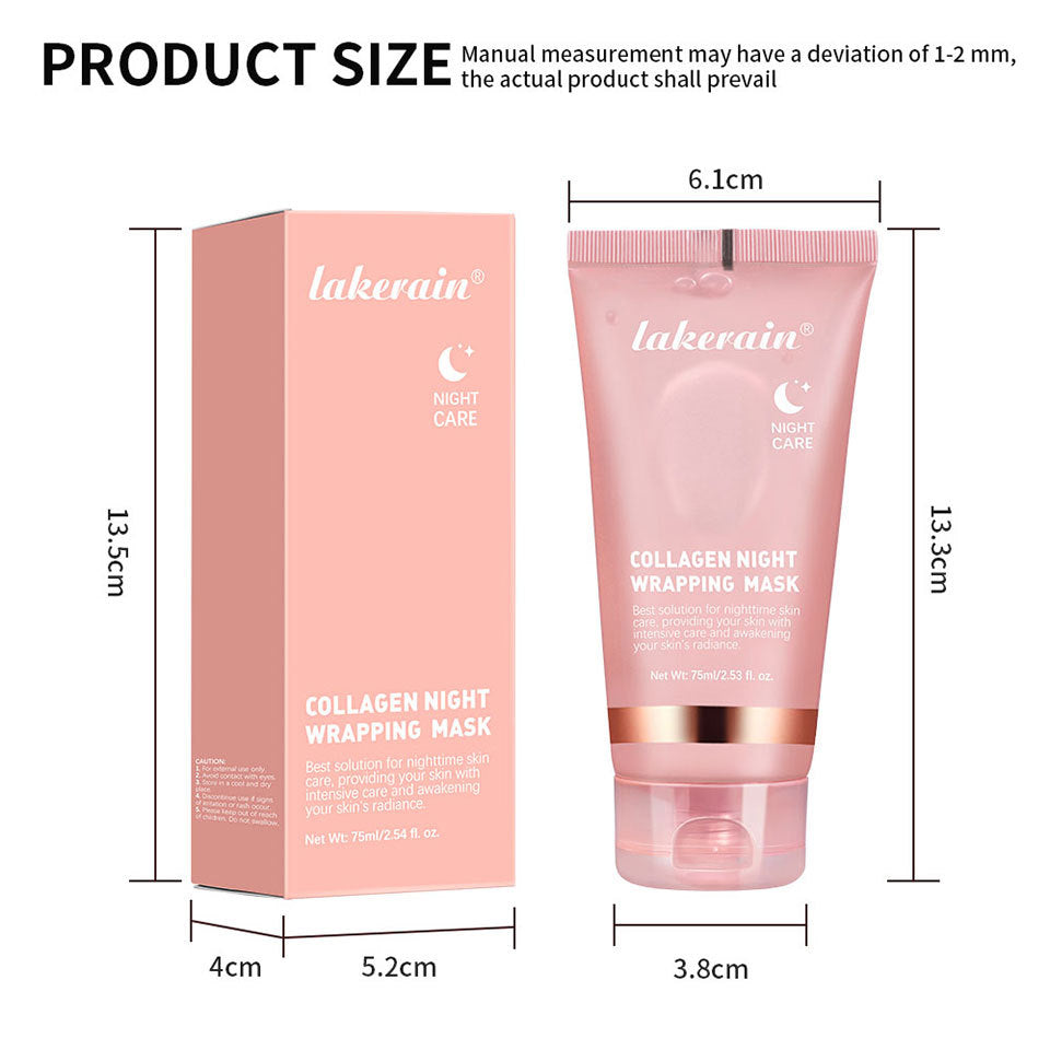 Collagen Wrapped Night Mask,Moisturizing Firming,Deeply Hydrates Reduces Skin Texture,Night Care Mask Ideal for Use Before Bed