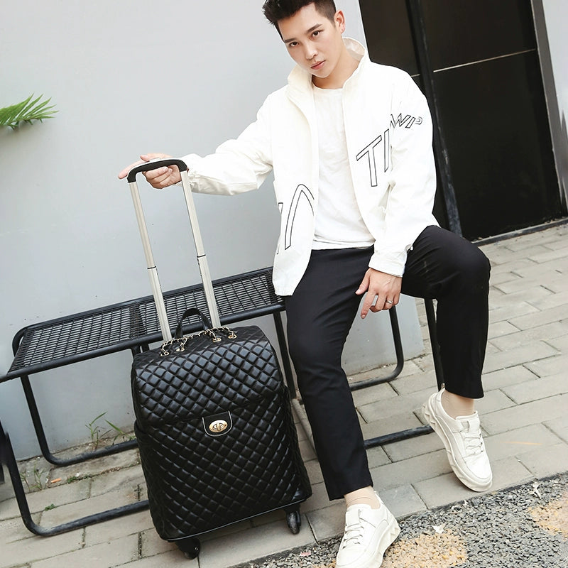 2020 New travel rolling bag for women PU baggage bag Women Wheeled Luggage bag Cabin Trolley Bag on wheels Trolley Suitcase