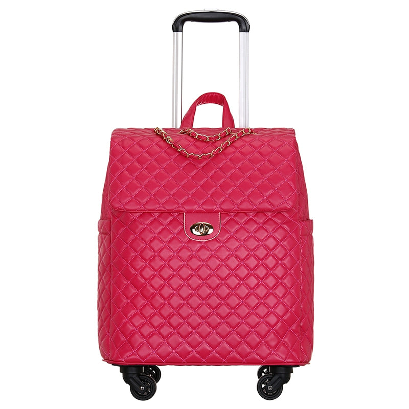 2020 New travel rolling bag for women PU baggage bag Women Wheeled Luggage bag Cabin Trolley Bag on wheels Trolley Suitcase