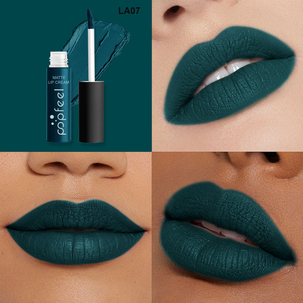 New 12 Color Liquid Waterproof Elegant Matte Smooth Lipstick Lip Stick Lipgloss Long Lasting Sexy Nude Lip Gloss P128#
