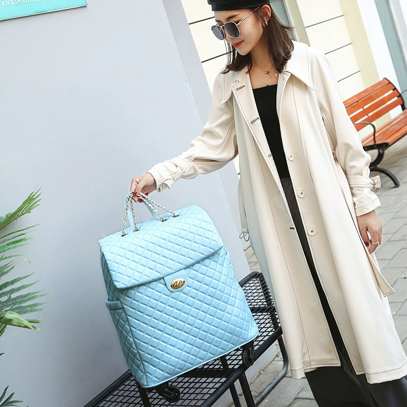 2020 New travel rolling bag for women PU baggage bag Women Wheeled Luggage bag Cabin Trolley Bag on wheels Trolley Suitcase