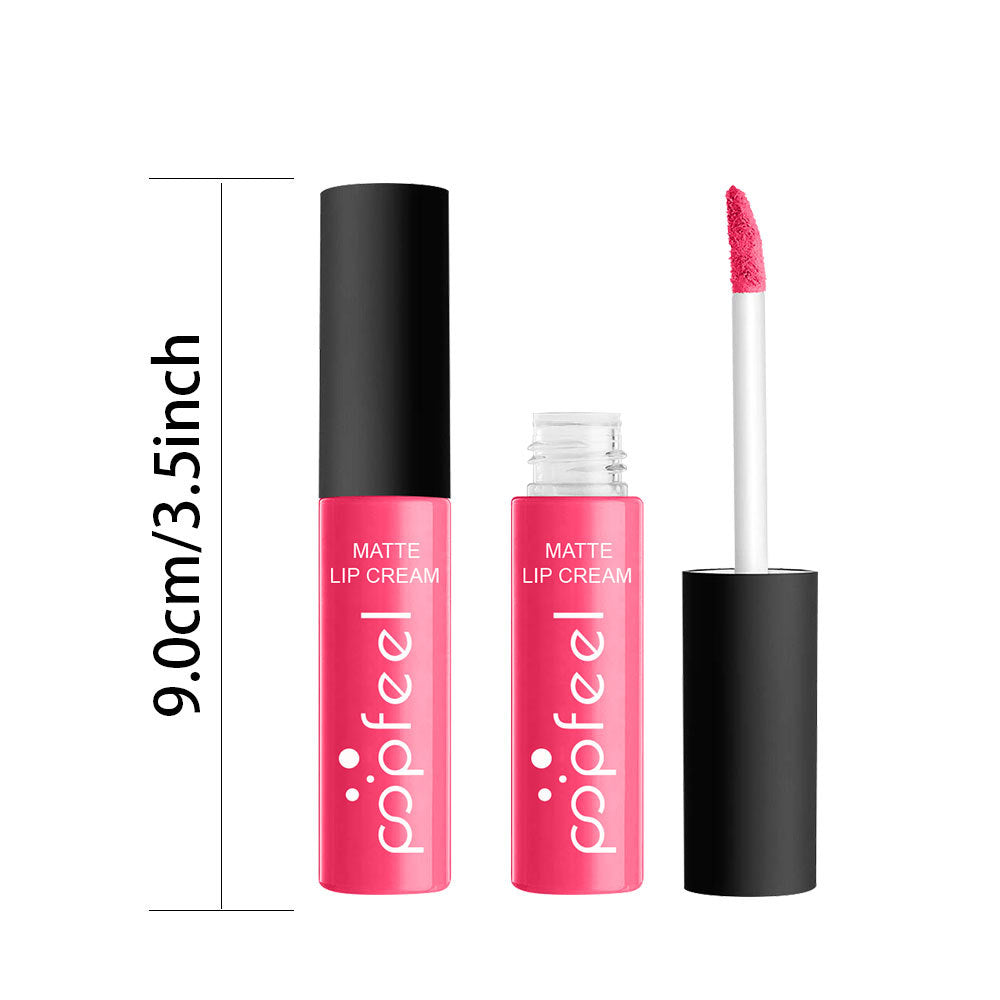 New 12 Color Liquid Waterproof Elegant Matte Smooth Lipstick Lip Stick Lipgloss Long Lasting Sexy Nude Lip Gloss P128#