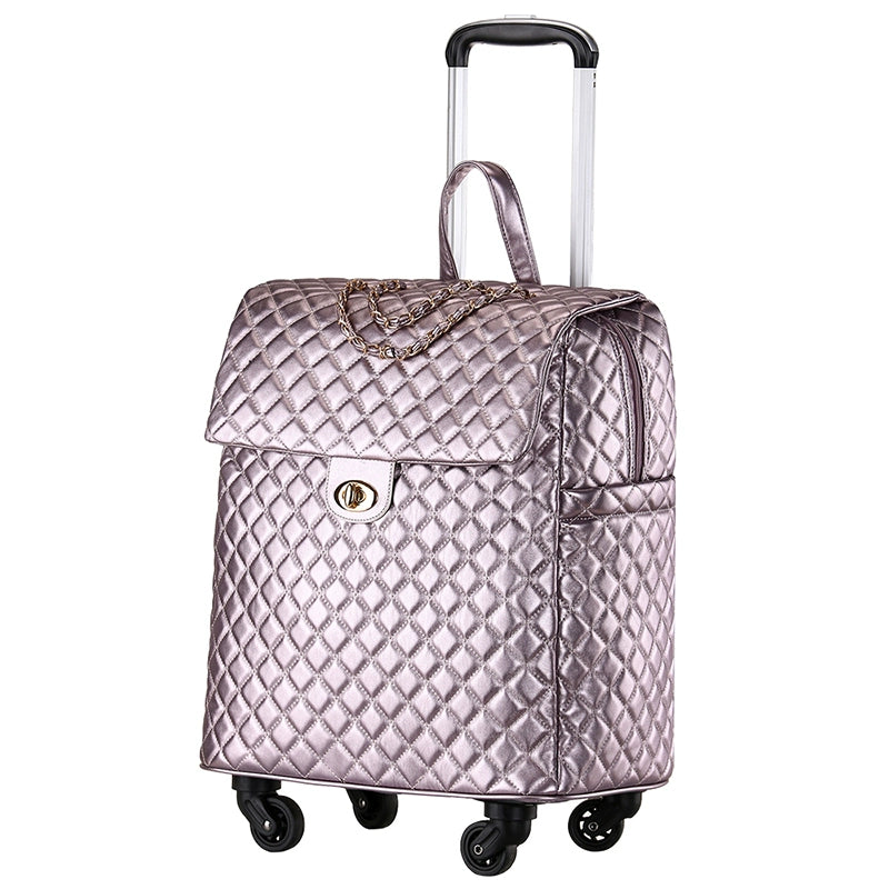 2020 New travel rolling bag for women PU baggage bag Women Wheeled Luggage bag Cabin Trolley Bag on wheels Trolley Suitcase