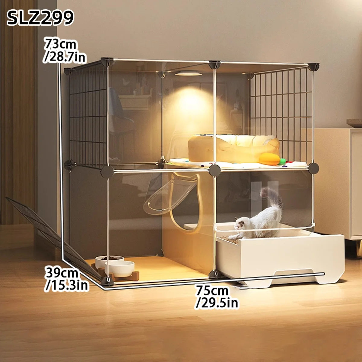Cat Cage Household Indoor Small Apartment Toilet Cat Litter Box Cat Nest Integrated Cat Villa Cat House Does Not Occupy Space Em