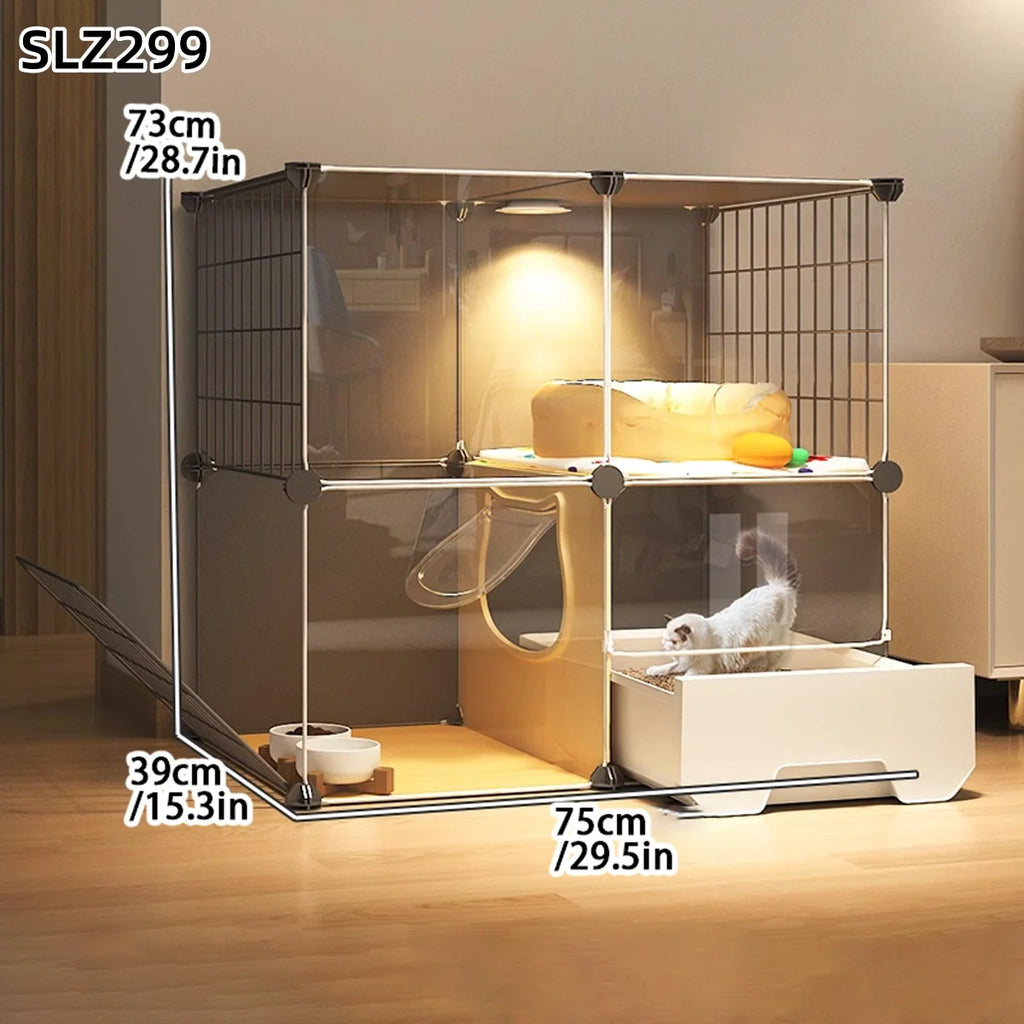 Cat Cage Household Indoor Small Apartment Toilet Cat Litter Box Cat Nest Integrated Cat Villa Cat House Does Not Occupy Space Em