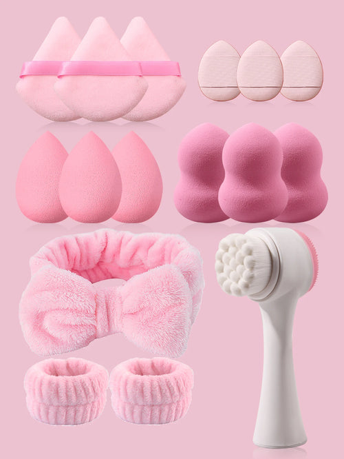 1-16Pcs Cosmetic Puff Makeup Sponge Beauty Egg Face Wash Brush Wash Face Headband Wristband Make Up Accessories