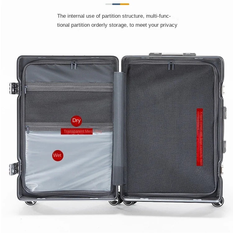 Large Capacity Luggage Aluminum Frame Suitcase Trolley Case PC TSA Lock Suitcases Travel Bags Oversized 24/26/28/30 inch