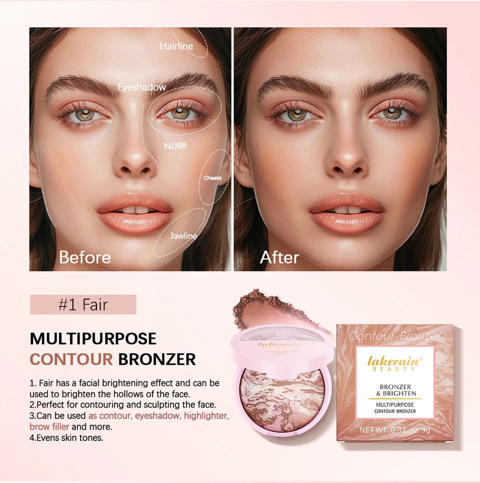 NEW YORK Baked Brighten Color Correcting Powder Foundation Fair Buildable Light to Medium Coverage Demi-Matte Natural Finish