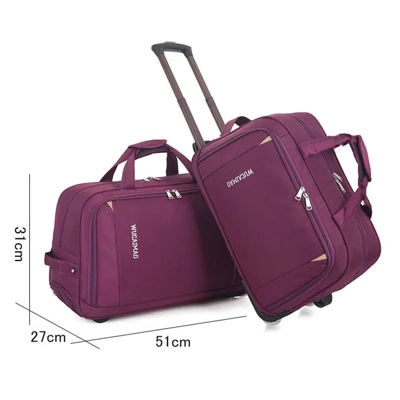 New Trolley Wheeled Carrying Bag Rolling Suitcase Bag Waterproof Travel Duffle Bag with Wheels Carry on Luggage Suitcase