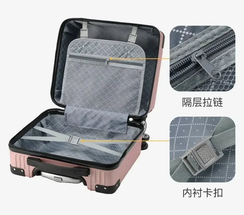 Mini Small 18-Inch Travel Boarding Suitcase Luggage Student Japanese-Style Retro Lightweight Password Trolley Case