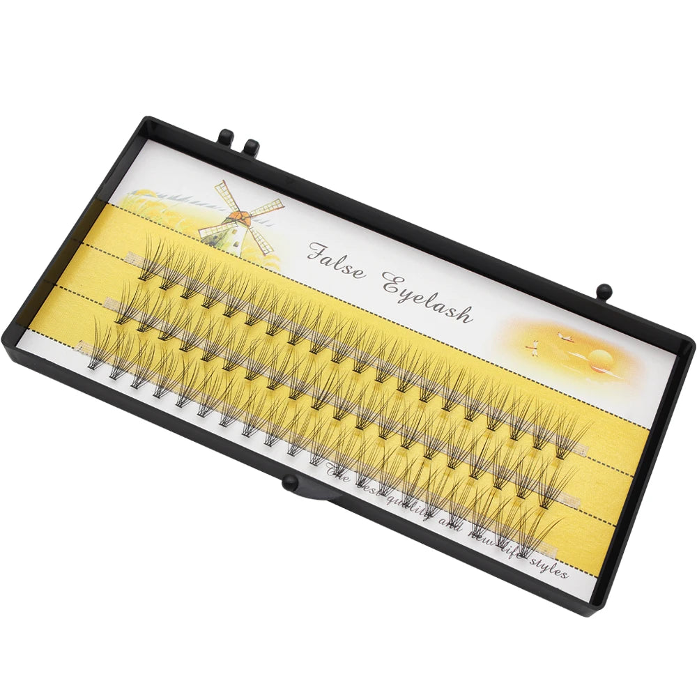 Moonlily 60Pcs Professional Makeup Eyelashes 10D False Eyelashes Mink Eyelashes Personal Eyelash Cluster Extension