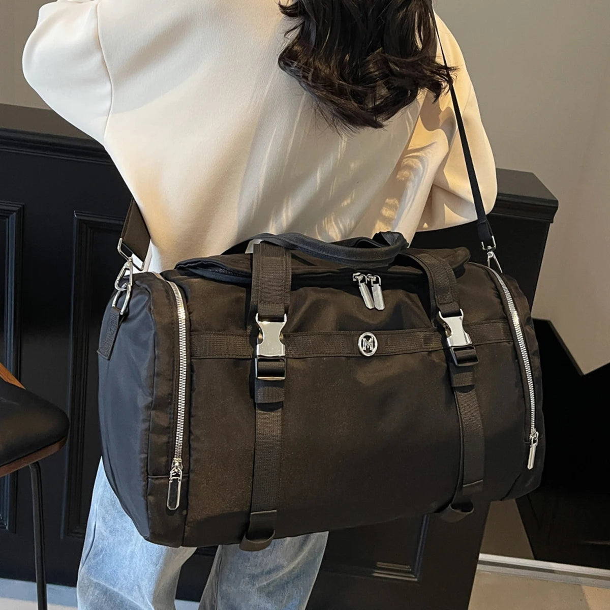 New Travel Bag, Large Capacity, Shoulder Hand Luggage Bag, Travel Storage Bag, Business Trip Boarding Bag, Sports Fitness Bag