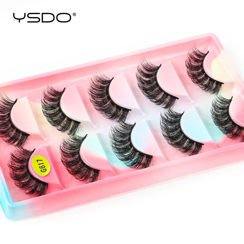 YSDO 5 pairs eyelashes makeup mink strip lashes dramatic eyelashes faux cils natural false eyelashes extension 3d mink eyelashes