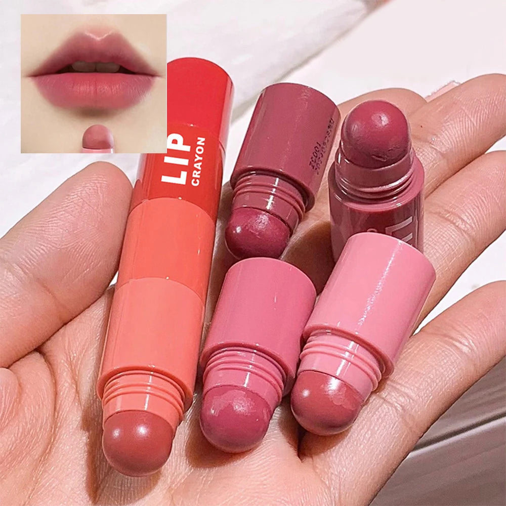 Matte Lipstick Pen 4 Colors In 1 Nude Pink Matte Lip Gloss Waterproof Long Lasting Lipstick Pencil Lip Liner Pen Lip Makeup Set