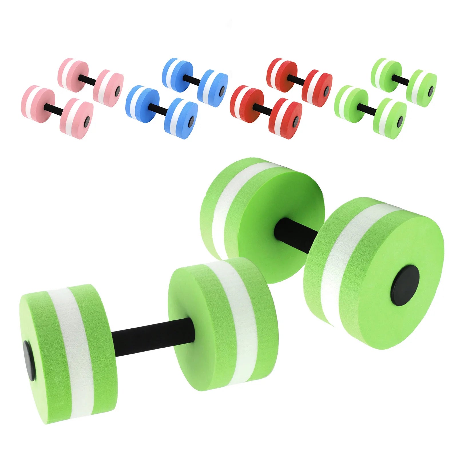 2pcs EVA Water Foam Floating Dumbbell Swimming Pool Water Weight Aerobics Automatic Float Barbell Swim Fitness Dumbbell