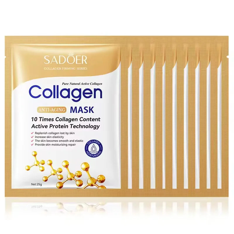 10pcs Collagen Face Mask Firming Moisturizing Repair Brightening Skincare Face Sheet Mask Beauty Facial Masks Korean Skin Care