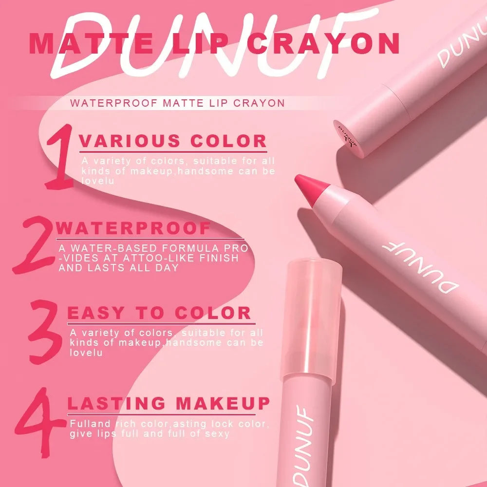 Sexy Dark Red Brown Lipstick Pencil Matte 18 Colors Lip Liner Crayons Rich Full Color Lip Tint Silky Natural Creamy Texture Pen