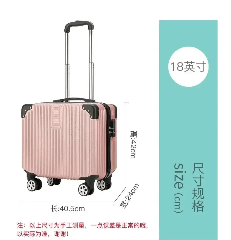 Mini Small 18-Inch Travel Boarding Suitcase Luggage Student Japanese-Style Retro Lightweight Password Trolley Case