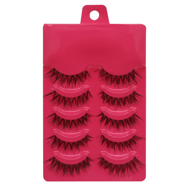 New 5 Pairs Manga Lashe Soft Natural Eyelashes Thick False Eyelashes Demon Eyelashes Daily Dating Makeup Eyelashes Lashes Wispy