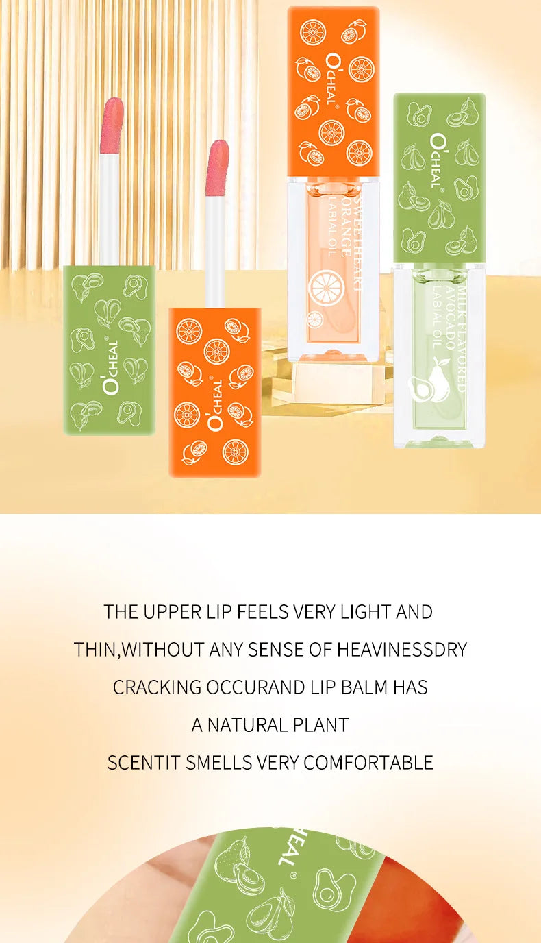 Honey Avocado Lip Balm&Lip Gloss Set PH Color Change Moisturizing Long Lasting Light Pink Lipstick Lips Makeup for Women