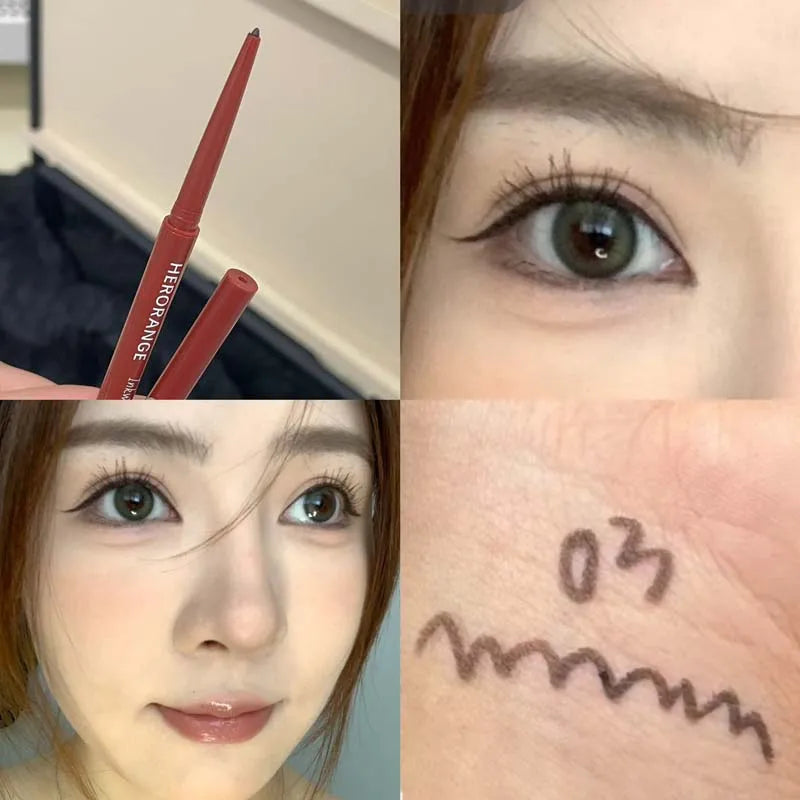 Matte Brighten Lying silkworm Eyeliner Gel Pen Waterproof Quick Drying Pink Brown Ultra fine Eye Shadow Pen Not-Smudge Makeup