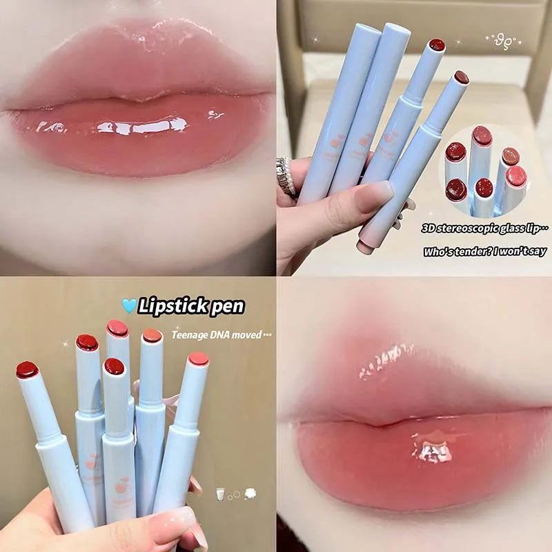 Mirror Glossy Lipstick Long Lasting Moisturizing Natural Lip Plumper Makeup Plumping Lip Glaze Cosmetics Exfoliating for Lips