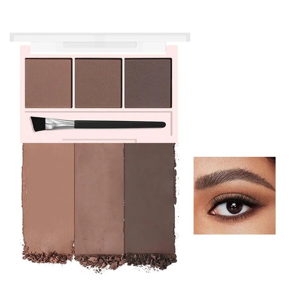 3 Colors Eyebrow Powder Shadow 3D Eyebrow Shape Waterproof and Sweat-proof Natural Long-Lasting Eyebrow Powder